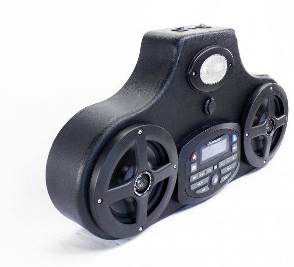 (2) 6.5″ Froghead LED RGB Speakers, Aquavibe SP3 Bluetooth Receiver w/ FM/AUX/USB Media Console